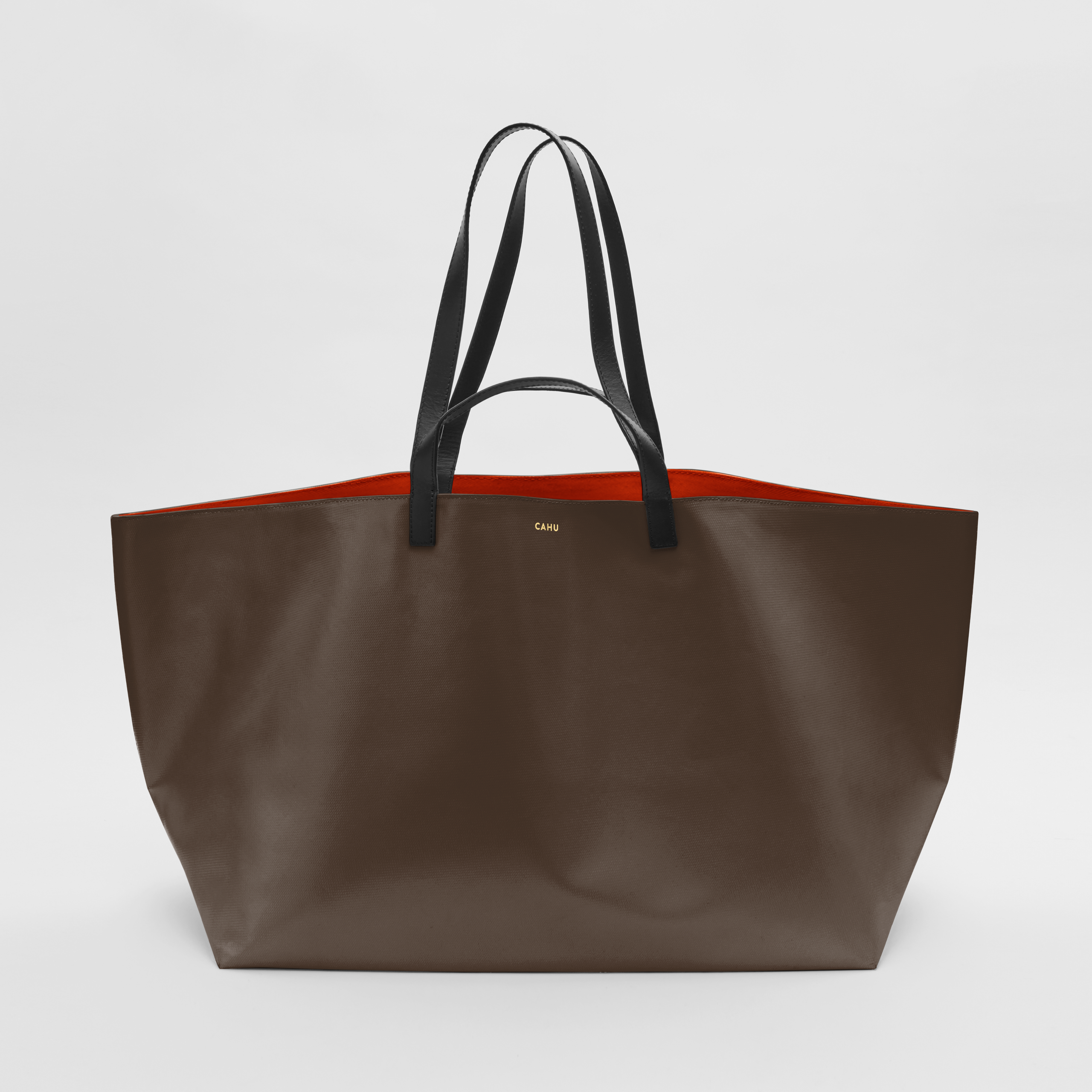 THE PRATIQUE BROWN WITH ORANGE LINING