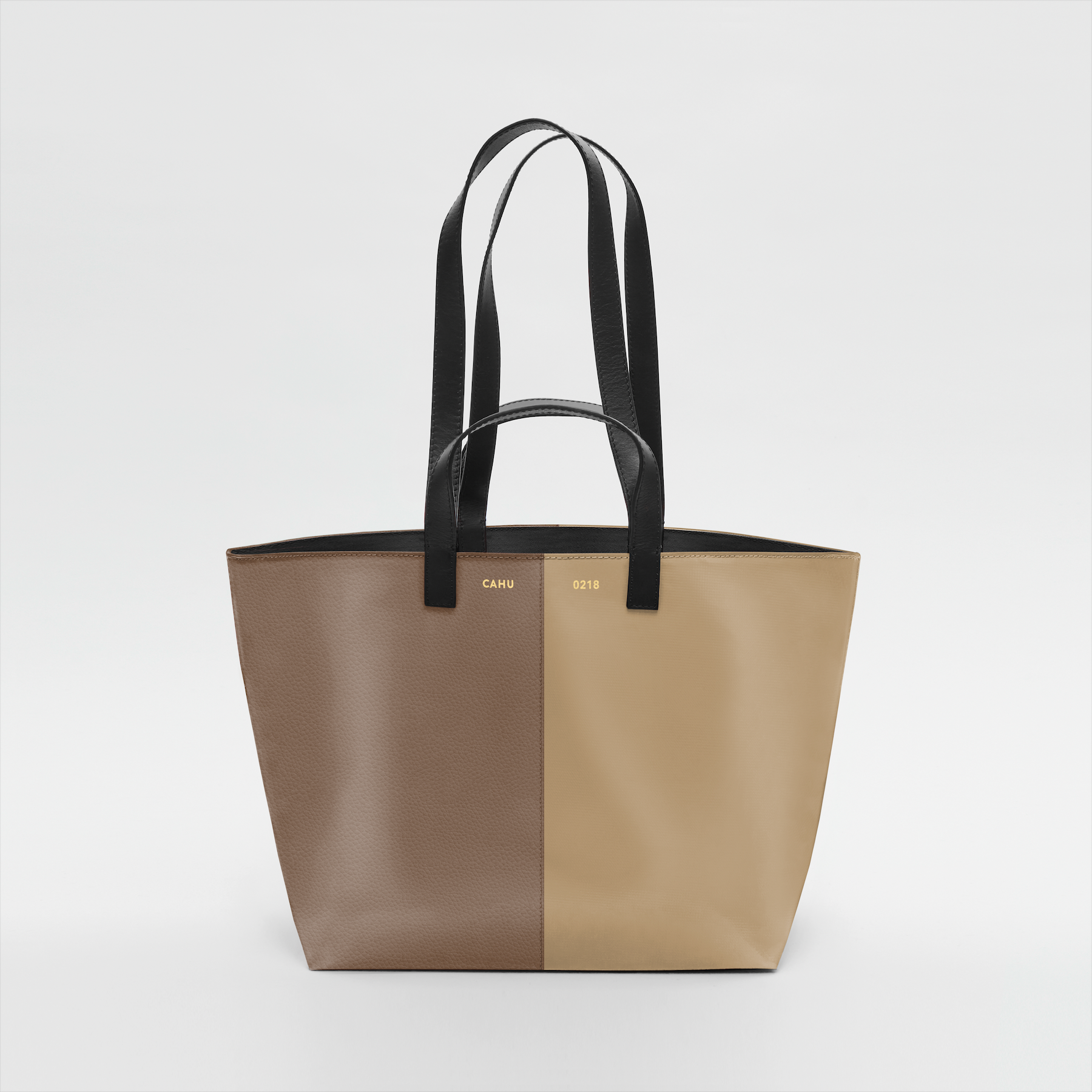 THE PRATIQUE LEATHER - PVC CREAM / TAUPE ZIPPED