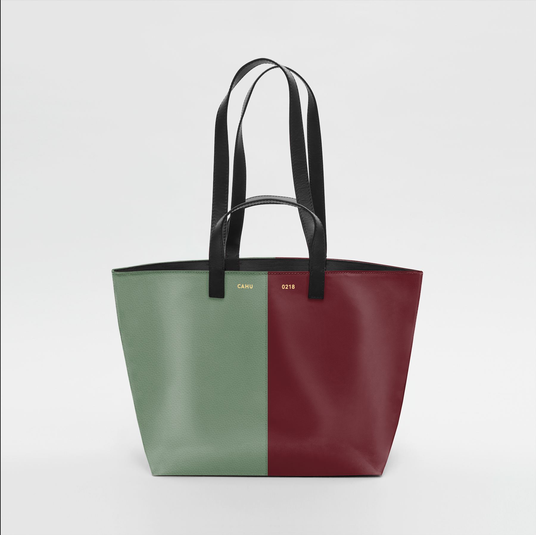 THE PRATIQUE LEATHER - PVC BURGUNDY / GRASS ZIPPED